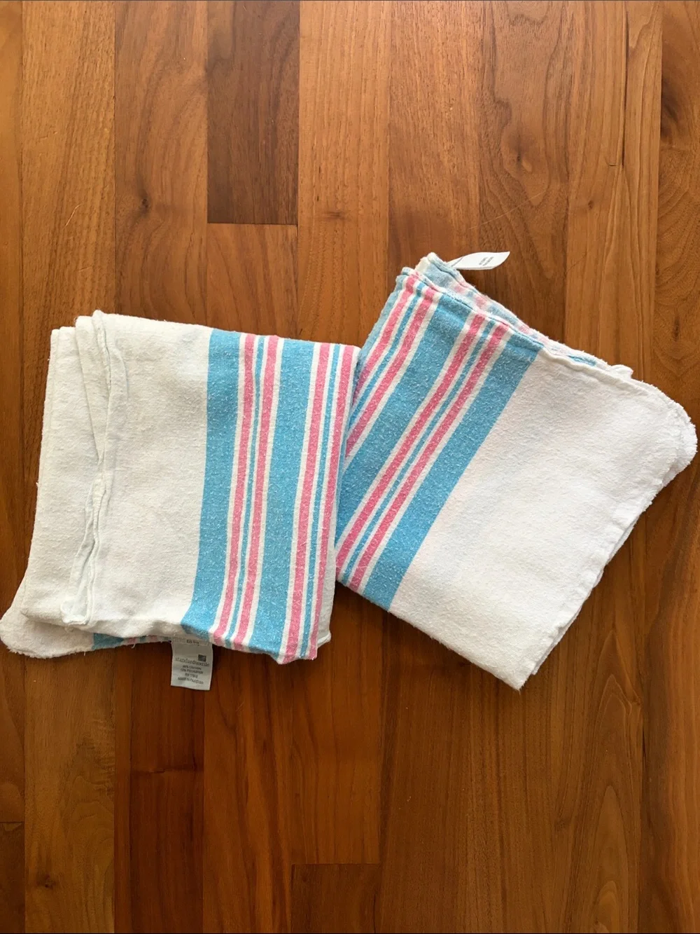 2x Standard Textile Striped Baby Blanket Hospital Style Receiving Swaddles